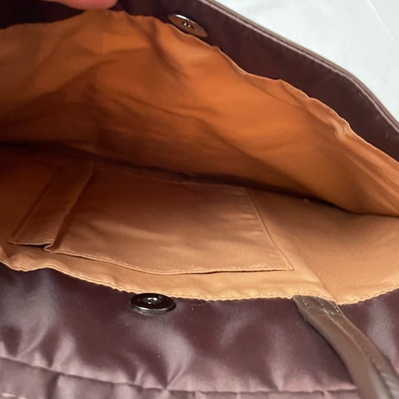 KNOMO Womens Hanover 14" Crossbody Laptop Briefcase Business Tote Brown Maroon - Picture 6 of 12